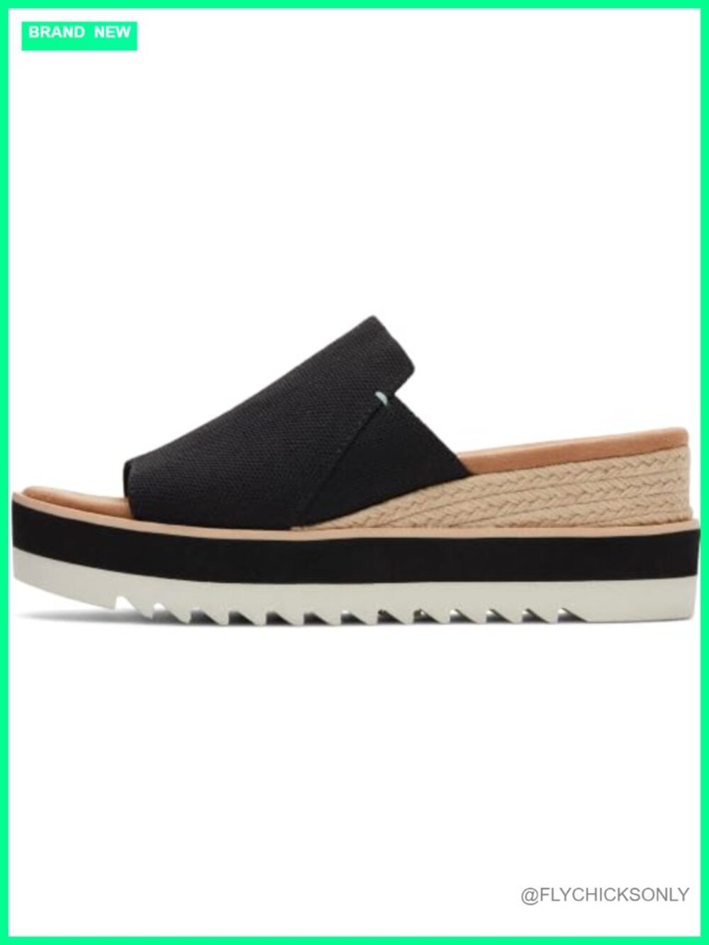 Textile Mule Wedge Sandal Slip-On Peep Toe Ankle Strap